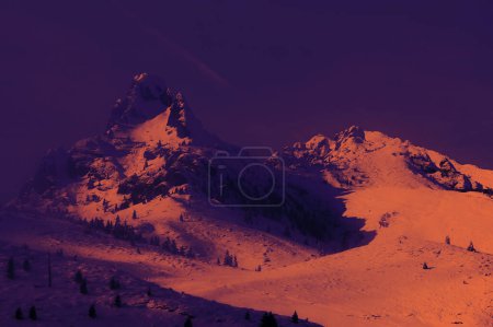 Photo for Winter Mist and Sun in Ciucas Mountains, Romania - Royalty Free Image
