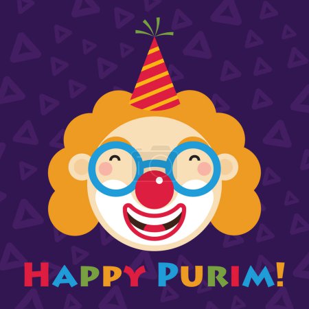 Téléchargez les illustrations : Happy Purim - a Jewish holiday. Vector illustration. - en licence libre de droit