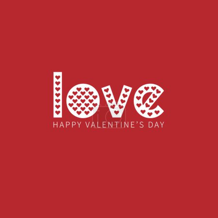 Téléchargez les illustrations : Valentine's day greeting card. Happy Valentine's Day.  Love. Vector. - en licence libre de droit