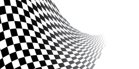 Ilustración de Black and white checkered abstract background. Race background with space for text. Racing flag vector illustration. Flag race background. - Imagen libre de derechos