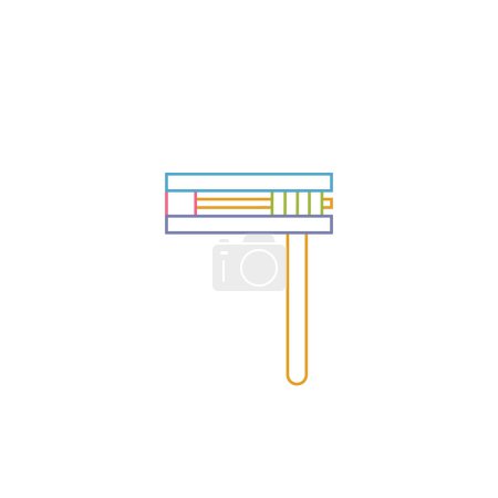 Illustration for Purim gragger, musical instrument ratchet, noise maker, Jewish musical toy Ra'ashan for holiday. Purim Grogger in linear style. - Royalty Free Image