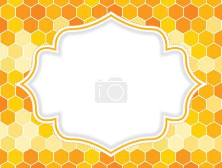 Blank honeycomb frame, border. Vector illustration.