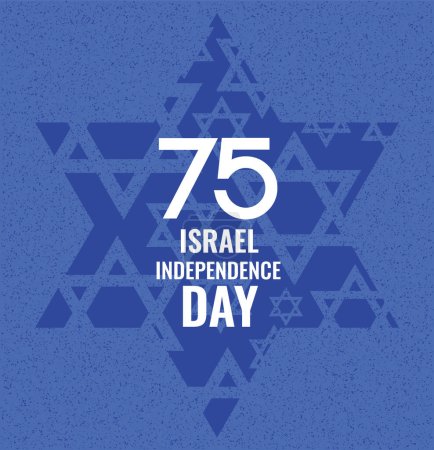 Illustration for Happy Independence Day of Israel, 75-celebration. Israel Independence Day vector Illustration with the Star of David. - Royalty Free Image