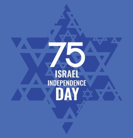 Illustration for Happy Independence Day of Israel, 75-celebration. Israel Independence Day vector Illustration with the Star of David. - Royalty Free Image