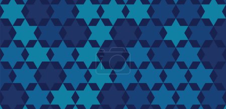 Illustration for Star of David abstract blue vector background. Stylish vector pattern with a Six-pointed star. - Royalty Free Image