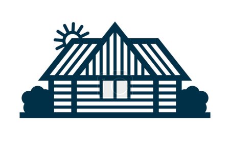 Illustration for House illustration isolated on white background. Woodhouse logo, icon, symbol. Vector illustration. - Royalty Free Image