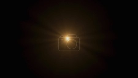 Photo for Orange area with gentle gradient in center and many beams in various forms. Natural effect of lens flare on black background. Use in Screen blending mode. Overlay layer. - Royalty Free Image