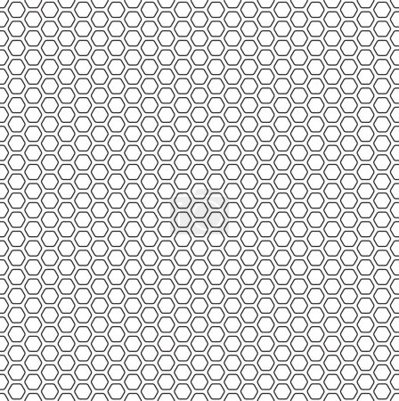 Foto de Hexagones con trazo negro y esquinas redondas. Patrón sin costuras. Fondo blanco. Plantilla de mapa de rugosidad, opacidad y bump para diseño de movimiento y gráficos 3D. - Imagen libre de derechos