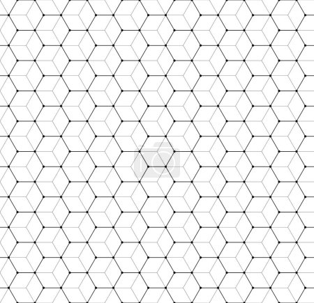Foto de Hexagons seamless pattern with dots and two thickness of stroke. White background. Roughness, opacity and bump map template for motion design and 3D graphics. - Imagen libre de derechos