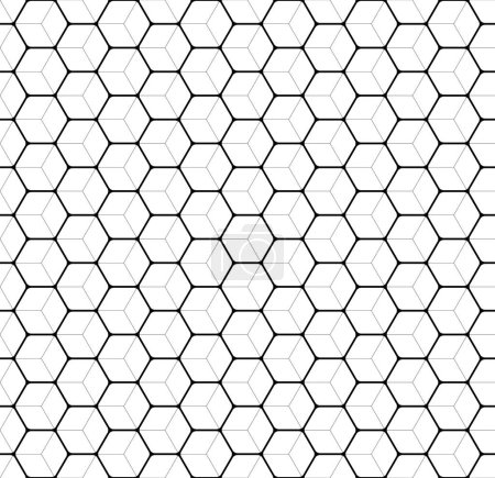 Foto de Hexagons with round corners and two thickness of stroke. Seamless pattern on white background. Roughness, opacity and bump map template for motion design and 3D graphics. - Imagen libre de derechos