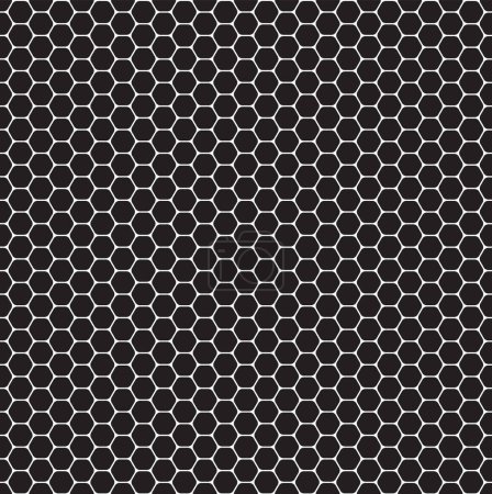 Foto de Seamless pattern. Black hexagons in honeycomb order with round corners.. Geometric ornament. Roughness, opacity and bump map template for motion design and 3D graphics. - Imagen libre de derechos