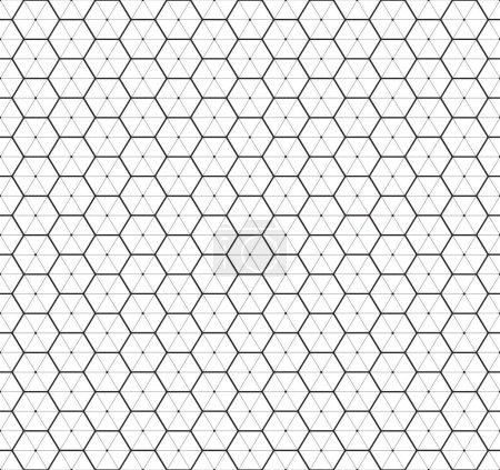 Foto de Mesh from hexagons with thin lines and dot in center. Seamless geometric pattern. . Roughness, opacity and bump map template for design and 3D graphics. - Imagen libre de derechos