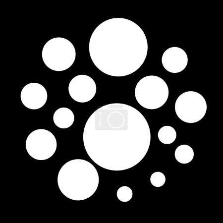 Ilustración de Máscara Gobo. Círculo blanco sobre fondos negros. Forma rayos de luz. Formas geométricas abstractas para photoshop o luz 3D. Plantilla vectorial - Imagen libre de derechos