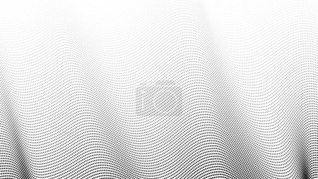 Illustration for Wavy halftone pattern with disappearing effect. Abstract modern pattern. Black dots on white background. Vector template - Royalty Free Image