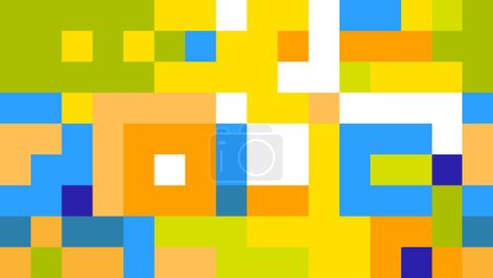 Abstract modern background with pixels pattern. Child style. Primitivism mosaic art with squares. Vector template. EPS10