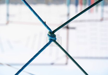 Photo for Lots of ropes and a big knot  close up - Royalty Free Image