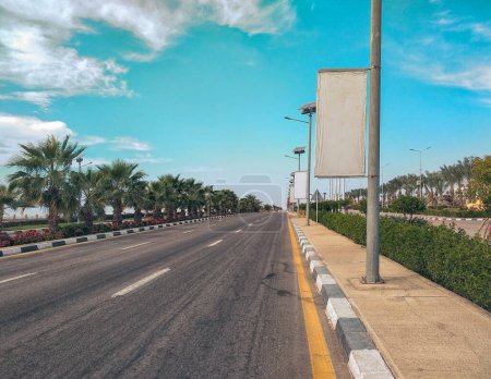 Photo for Empty road in sharm el sheikh south sinai egypt - Royalty Free Image
