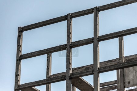 fragmento de fondo abstracto de un edificio a partir de bloques de hormigón
