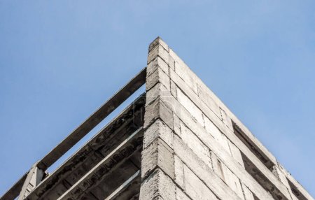 fragmento de fondo abstracto de un edificio a partir de bloques de hormigón
