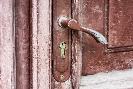 Photo for Old vintage wooden door close up background - Royalty Free Image