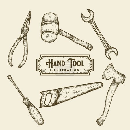 Ilustración de Ilustración de herramienta de mano dibujada a mano - Imagen libre de derechos