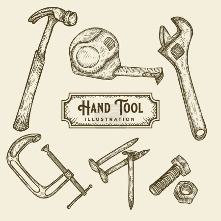 Ilustración de Ilustración de herramienta de mano dibujada a mano - Imagen libre de derechos