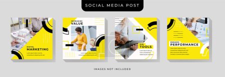 Téléchargez les illustrations : Modèle de message sur les médias sociaux - en licence libre de droit