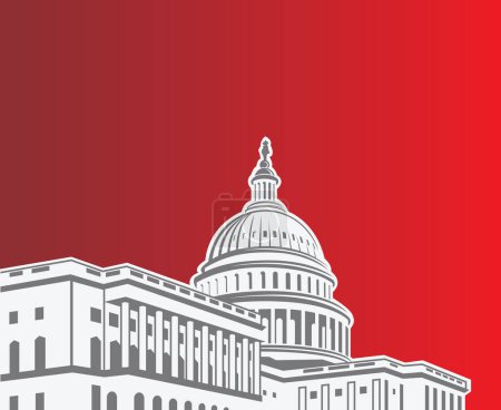 Illustration for United States Capitol building icon in Washington DC - Royalty Free Image