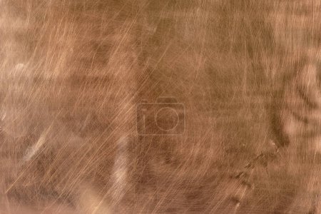 Photo for Copper background. Copper sheet. There are scratches on the copper surface. - Royalty Free Image