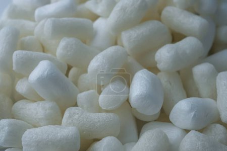Photo for Biodegradable packing peanuts. Void fill chips. Packaging Chips. - Royalty Free Image