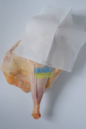 Poultry Meat. Ukraine Flag. Paper Napkin.
