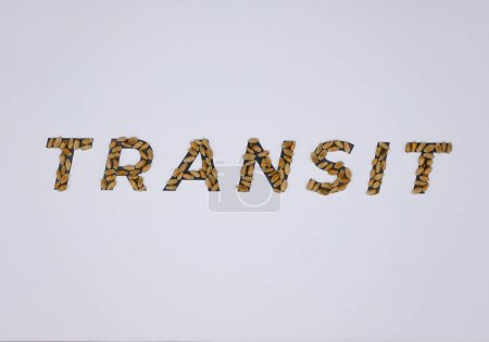 Téléchargez les photos : Word Transit est fait de blé. Transit de grain. - en image libre de droit