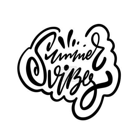 Summer Vibes handwritten in black font against a white background, exuding a relaxed and carefree mood. This typography piece captures the essence of summer.