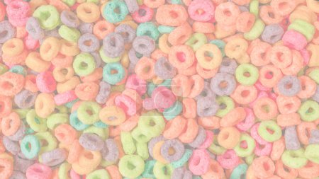 Photo for Sweet multicolored flakes, cereal loops as a background.. - Royalty Free Image