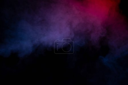Photo for Blue and purple steam on a black background. Copy space. - Royalty Free Image