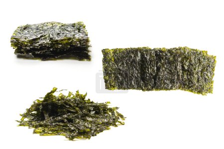 Photo for Tasty nori seaweed isolated on a white background. - Royalty Free Image