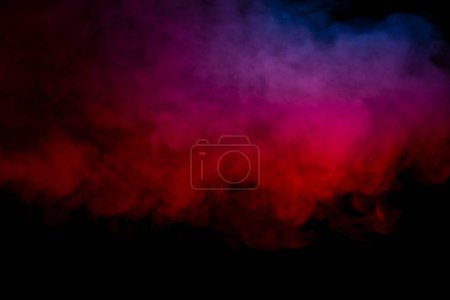 Photo for Purple and blue steam on a black background. Copy space. - Royalty Free Image