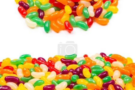 Photo for Colorful jelly beans isolated on white. - Royalty Free Image