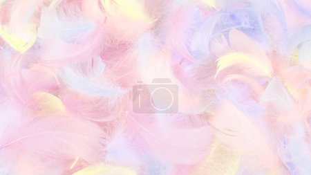 Photo for Colorful feather background, top view. - Royalty Free Image