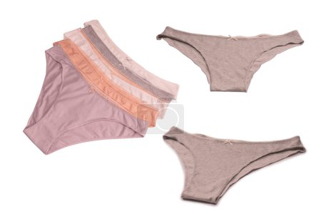 Women cotton panties isolated on a white background. 