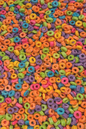 Photo for Sweet multicolored flakes, cereal loops as a background.. - Royalty Free Image