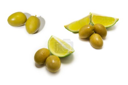 Tasty mix olives background. Top view. 
