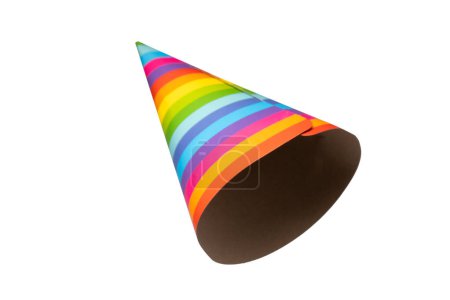 Photo for Colorful birthday cap isolated on white background - Royalty Free Image