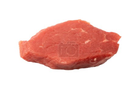 Photo for Veal pieces raw isolated on white background. Top view. - Royalty Free Image