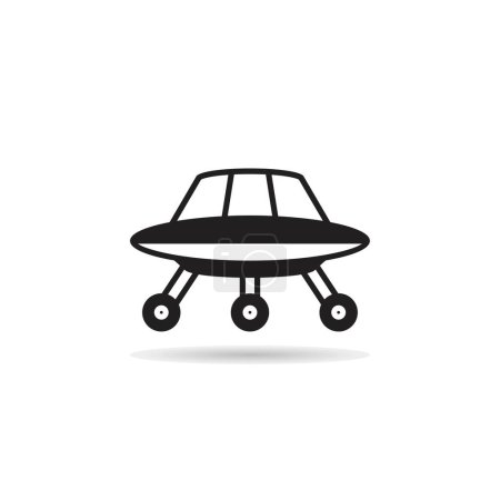 Illustration for Ufo and spacecraft icon on white background - Royalty Free Image