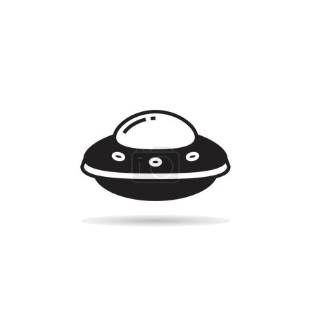 Ilustración de Ufo and spacecraft icon on white background - Imagen libre de derechos