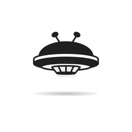 Téléchargez les illustrations : Icône ufo sur fond blanc - en licence libre de droit