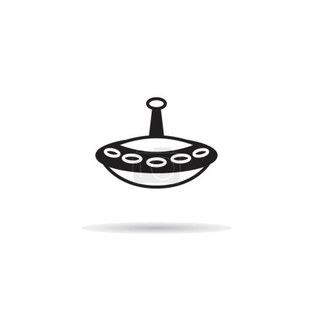 Illustration for Flying saucer icon on white background - Royalty Free Image