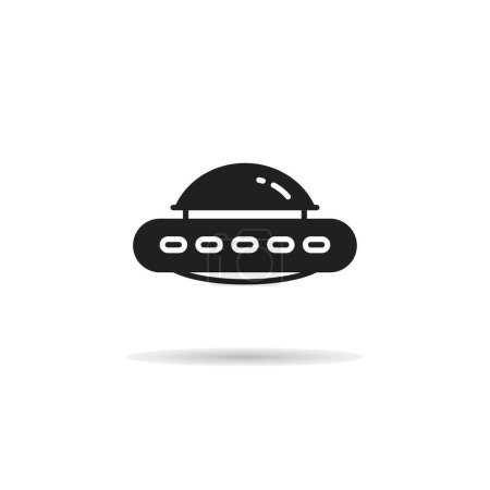 Illustration for Flying saucer icon on white background - Royalty Free Image