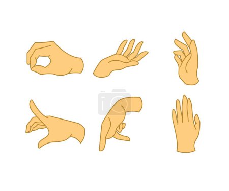 Ilustración de Mano gesto conjunto vector ilustración - Imagen libre de derechos